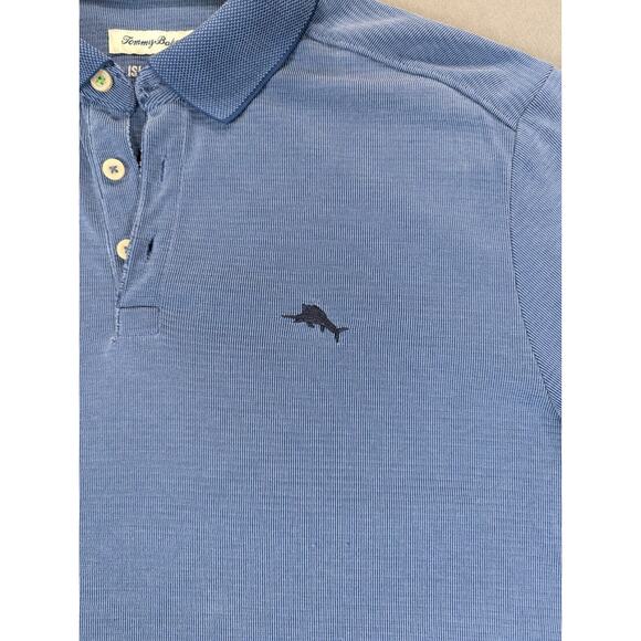 Tommy Bahama Island Zone Polo Shirt Medium Men's Blue Short Sleeve Modal Blend - Picture 7 of 9